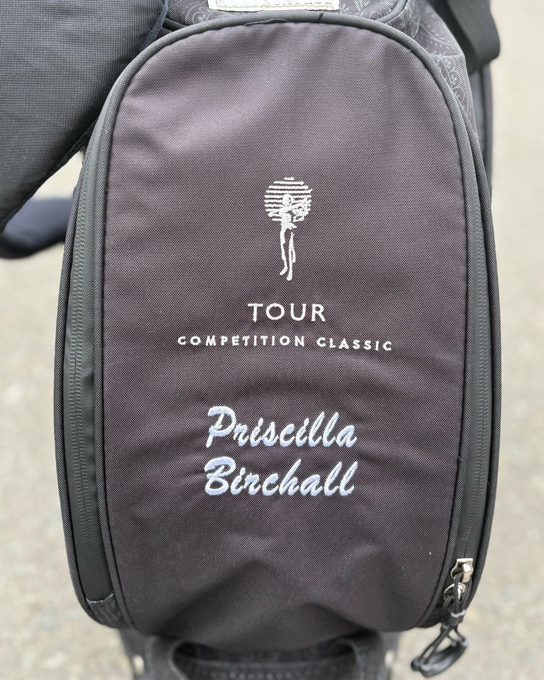 Pacific Sunday Competition Classic Black Golf Bag. 100% waterproof and premium quality golf bag with custom name embroidery.