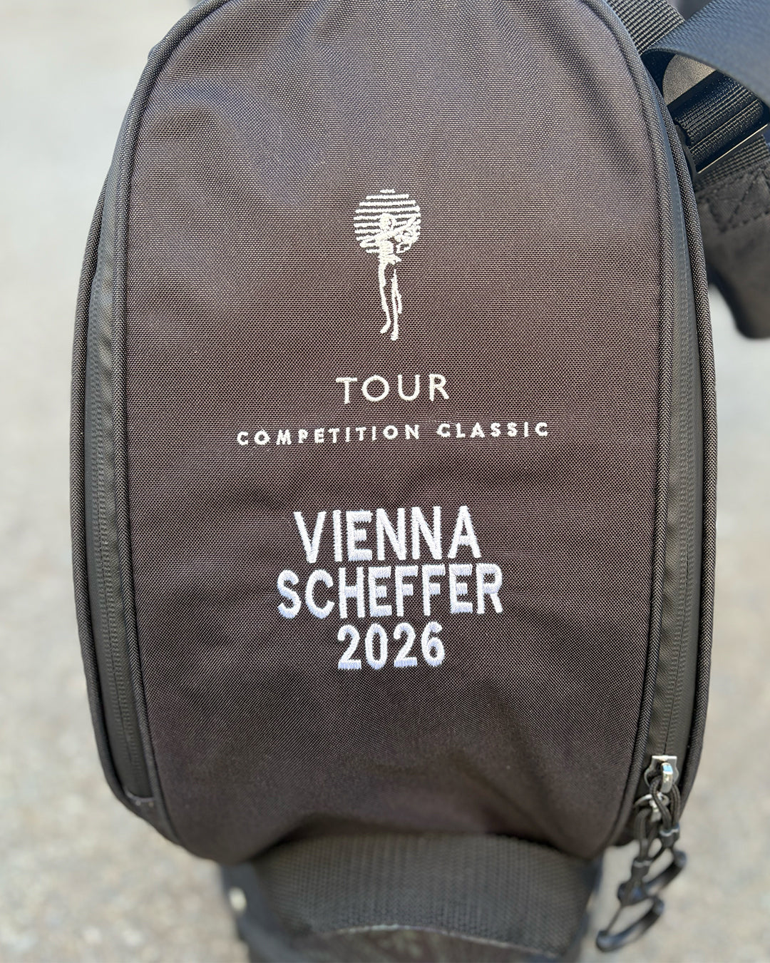 Pacific Sunday Competition Classic Black Golf Bag. 100% waterproof and premium quality golf bag with custom name embroidery.