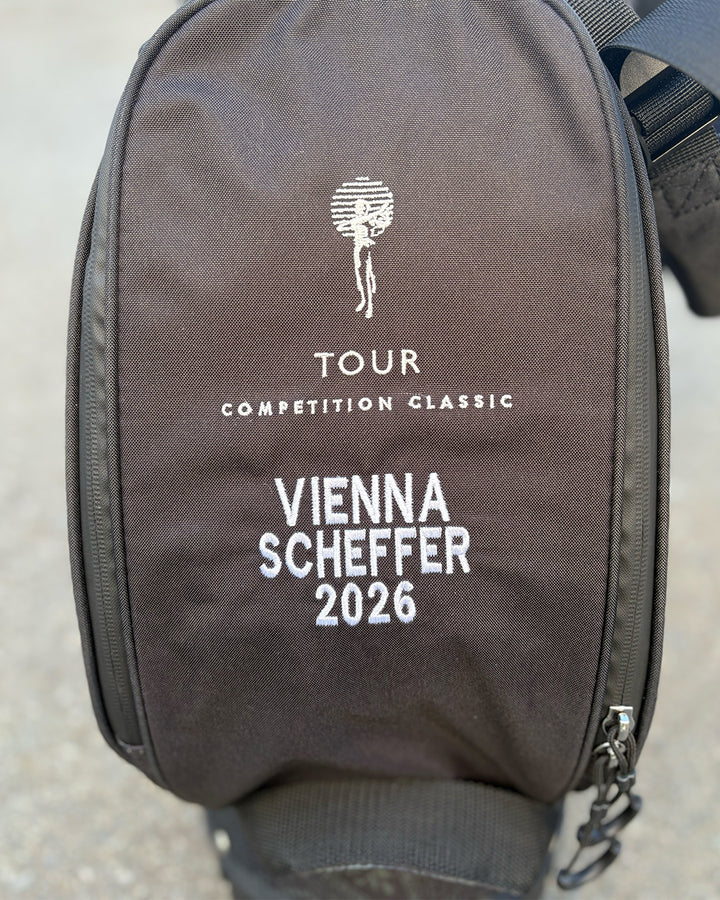 Pacific Sunday Competition Classic Black Golf Bag. 100% waterproof and premium quality golf bag with custom name embroidery.