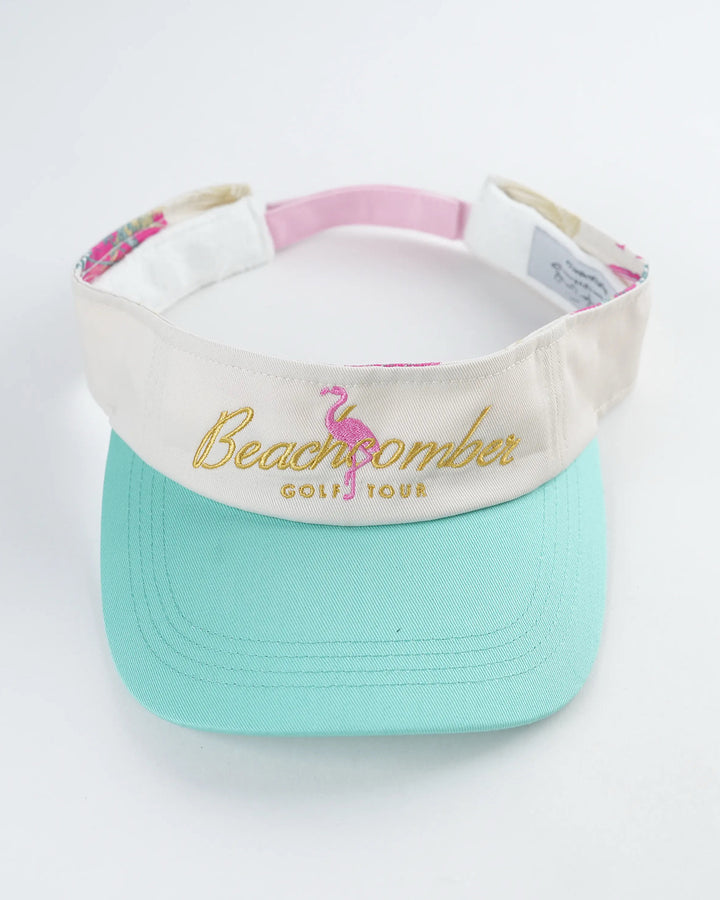 Pacific Sunday Tour Beachcomber Teal &amp; Pink Golf Visor