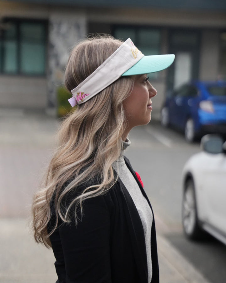Pacific Sunday Tour Beachcomber Teal &amp; Pink Golf Visor