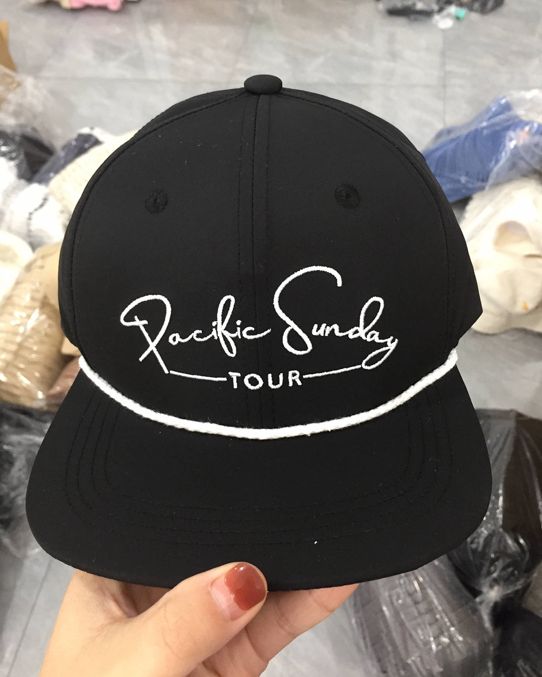 Pacific Sunday Tour Black Waterproof Rope Golf Hat