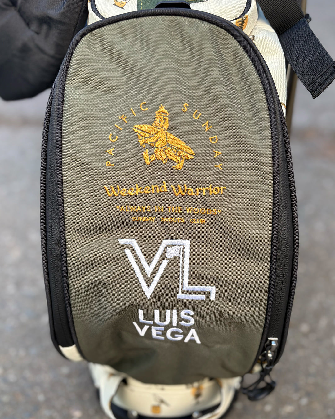 Pacific Sunday Weekend Warrior Golf Bag. 100% waterproof and premium quality golf bag with custom name embroidery.