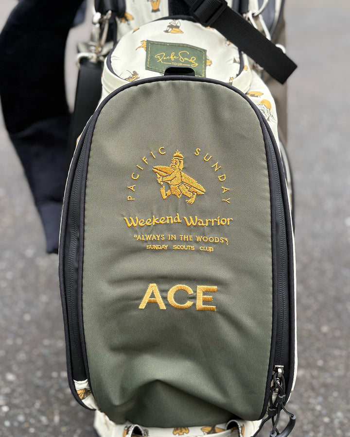 Pacific Sunday Weekend Warrior Golf Bag. 100% waterproof and premium quality golf bag with custom name embroidery.